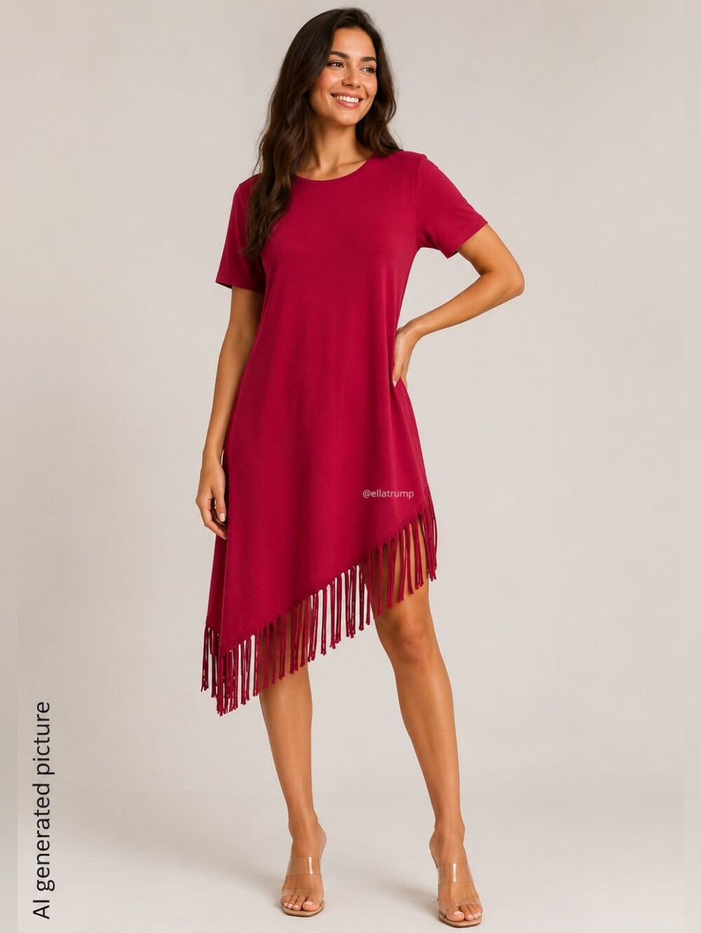 Serena Williams Signature Statement Holiday Burgundy Shirt-Dress Women's XL